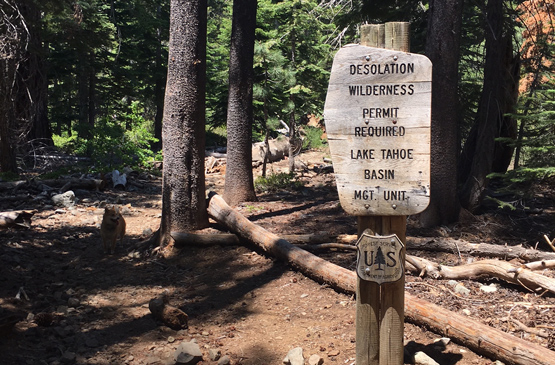 Desolation Wilderness backpacking permit sign