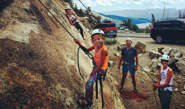 Climbing School Rock, Donner Summit. A family getting started. 